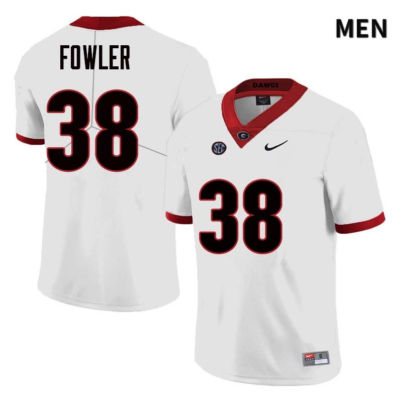 Georgia Bulldogs Men's Trent Fowler #38 White Stitched College UGA Football Jersey 23WB011TD